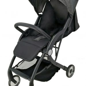 Compact Lightweight Baby Travel Stroller Pram Buggy Pushchair One Hand Tri-Fold - Black